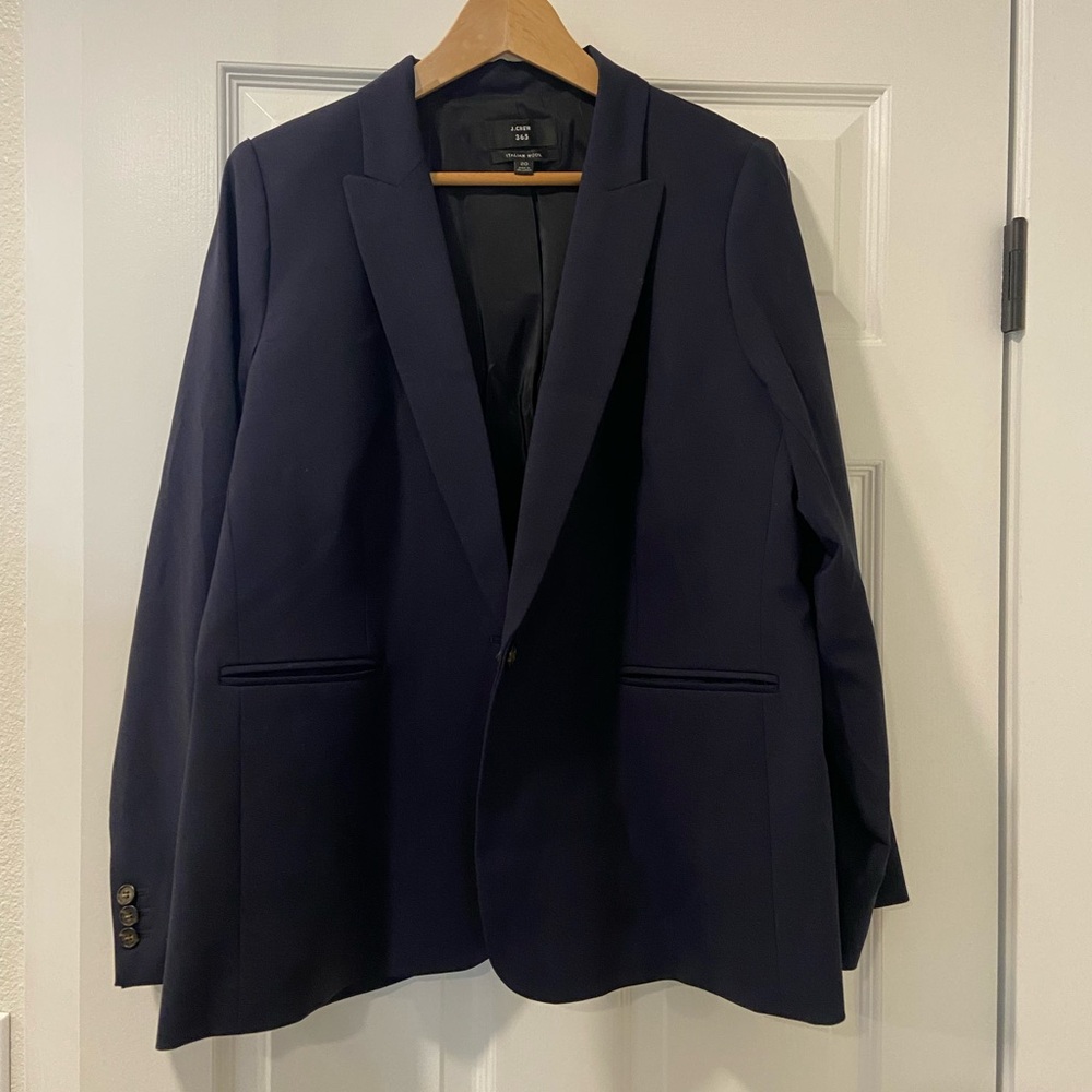 J. CREW Navy Merino Wool Blazer